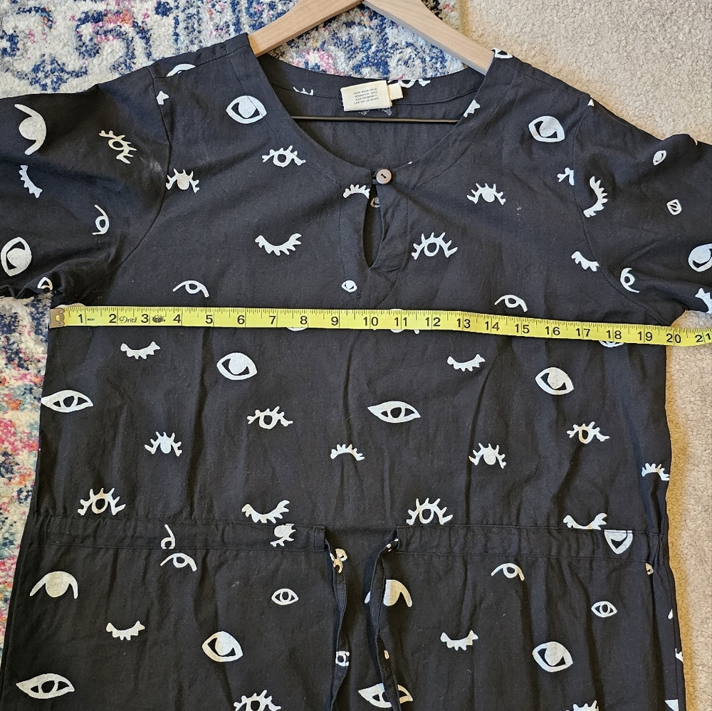 Mata Traders Cotton Dress Onyx Eyes Pattern Size S - Picture 5 of 11